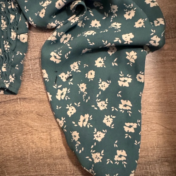 Sienna Sky Floral Puff Sleeve Blouse - Teal - Picture 4 of 4